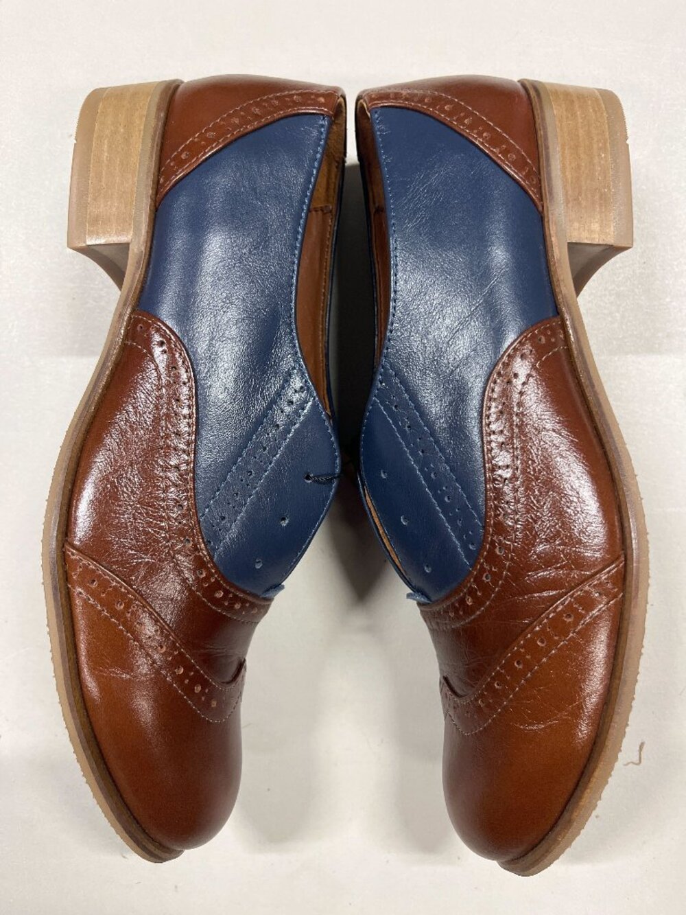 JuliaBo Handmade Leather Oxford Shoes, Slip-On Brogues, EU 41 & 42/ US 10 & 11